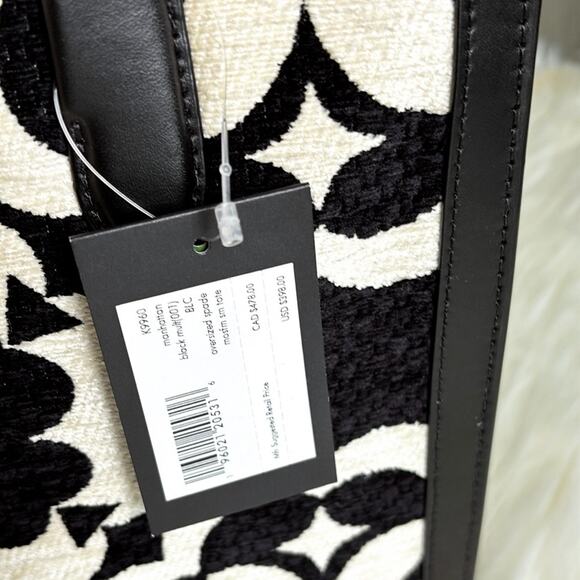 NWT Kate Spade Spade Flower Monogram Manhattan Chenille Small Tote Purse - Picture 12 of 12